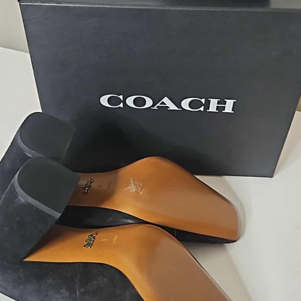 Coach Jade Pump in Black Suede Size 8 - Picture 4 of 6